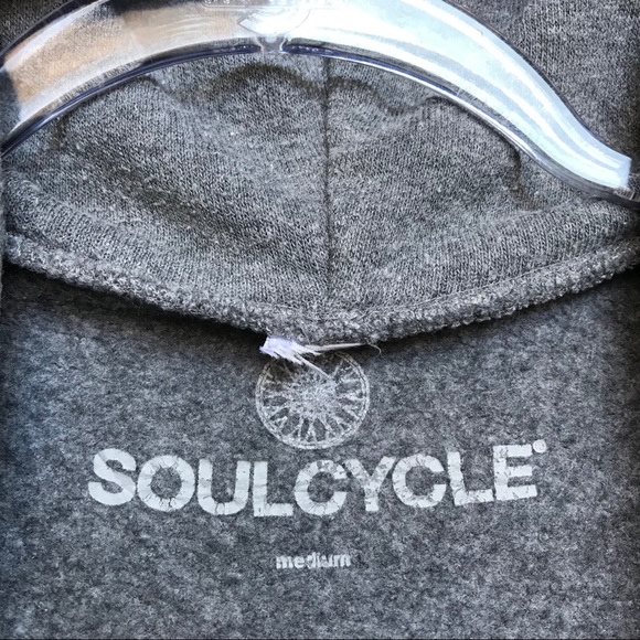 SOULCYCLE Grey & White Draw String Zip Up Hoodie - Picture 6 of 6